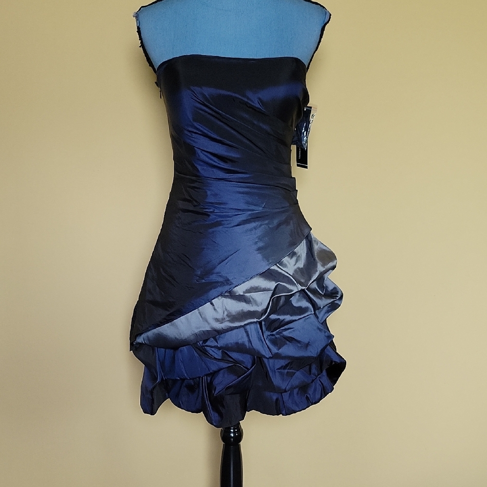 NWT Shades of Navy Blue Strapless Dress